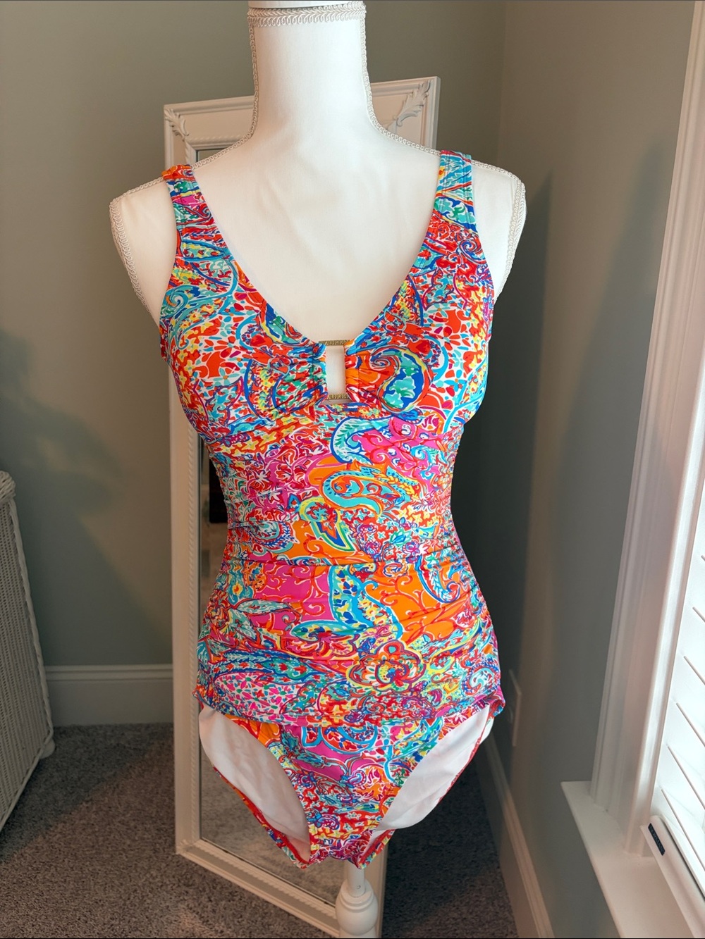 Lauren Ralph Lauren colorful tankini, size 4.
